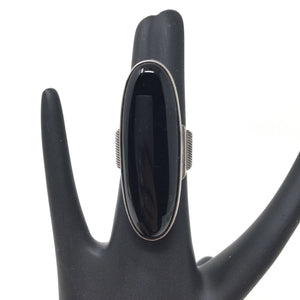 Black Onyx Shield Ring, size 11