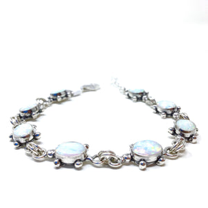 White Opal Turtle Tennis Bracelet