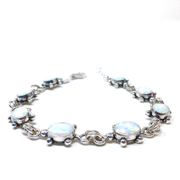 White Opal Turtle Tennis Bracelet