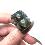 Carved Labradorite Tarantula Ring, Adjustable