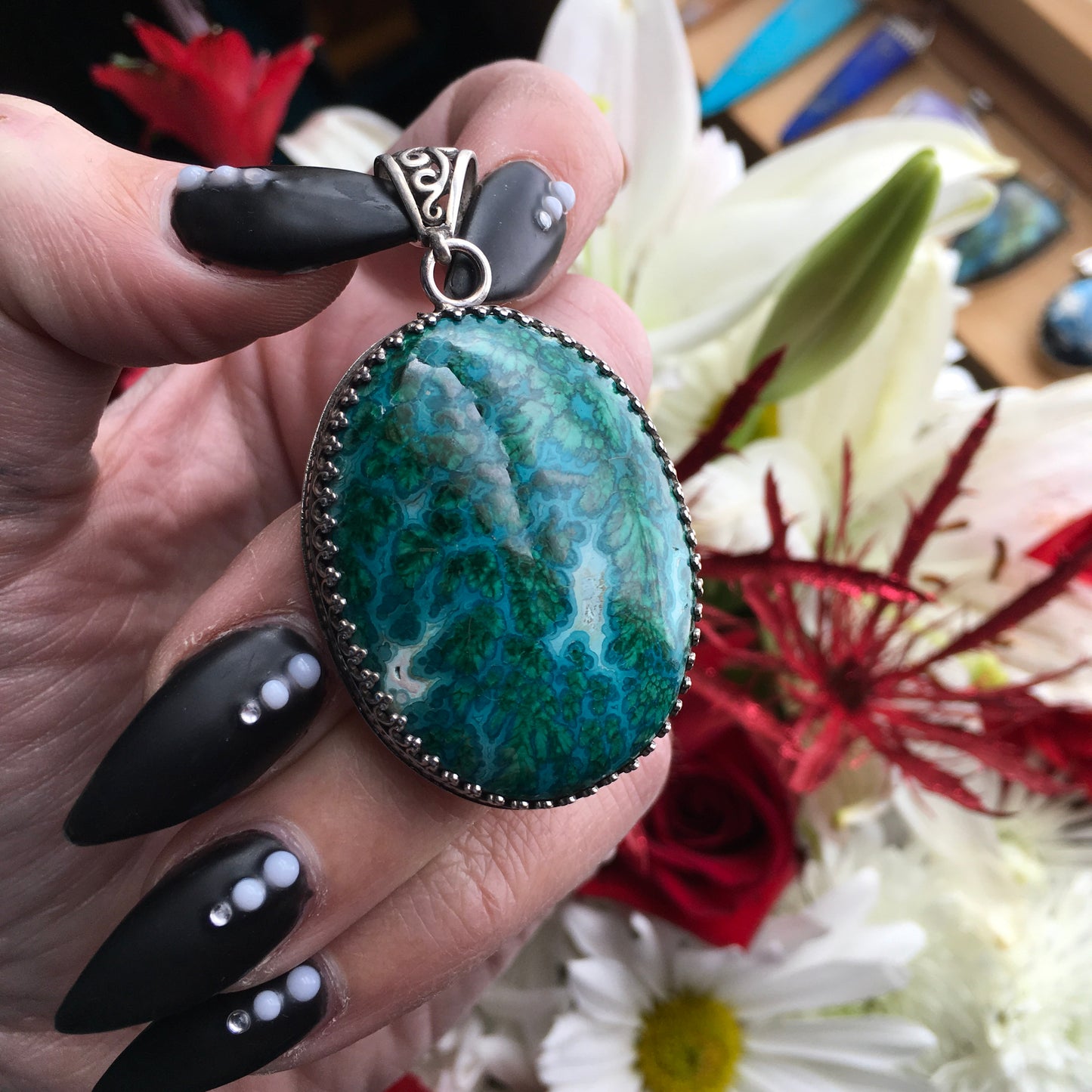 Fern Malachite Pendant