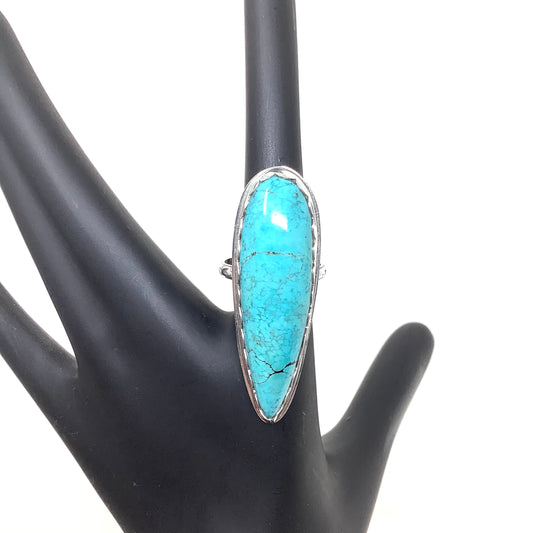 Chinese Turquoise Talon Ring, size 8