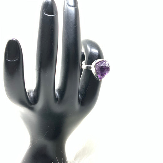 Rough Amethyst Ring, size 6