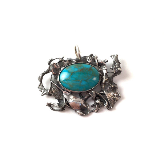 Freeform Kingman Turquoise Pendant