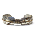 Douglas Etsitty Goldfill Feather Cuff Bracelet