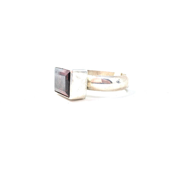 Large Rectangular Garnet Ring, size 8