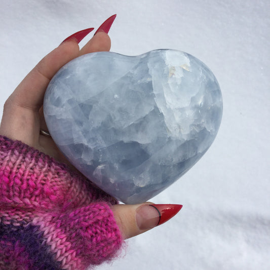 Large Blue Calcite Heart