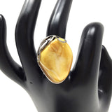 Butterscotch Amber Statement Ring, size 7
