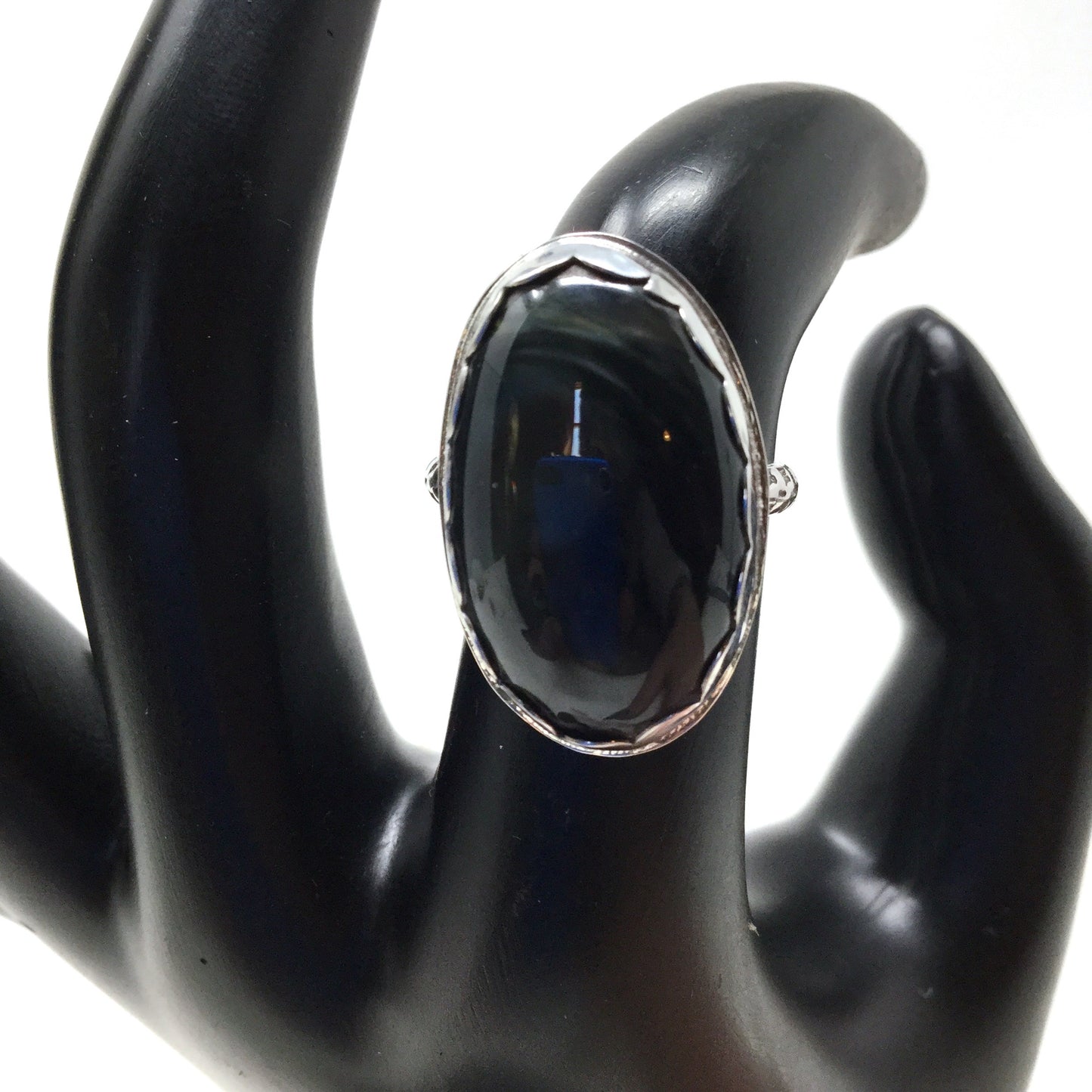 Mother of Pearl Obsidian Ring, size 6