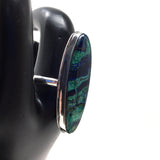 Azurite Malachite Lace Ring, size 9