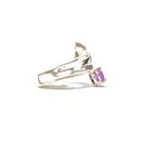 Amethyst and Flower Ring, size 7