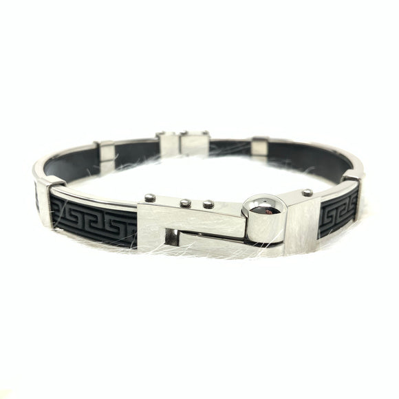 Steel and Leather Bracelet