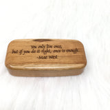 Cherry Wood Slider Boxes with Laser Engraved Quote