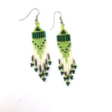 Bright Green Quill Earrings