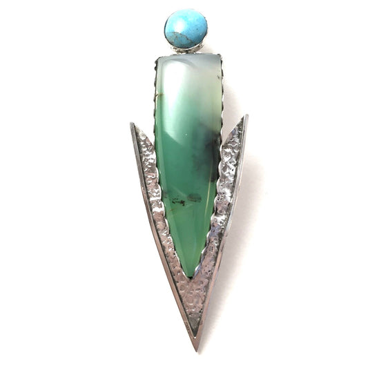 Chrysoprase and Nacozari Turquoise Pendant
