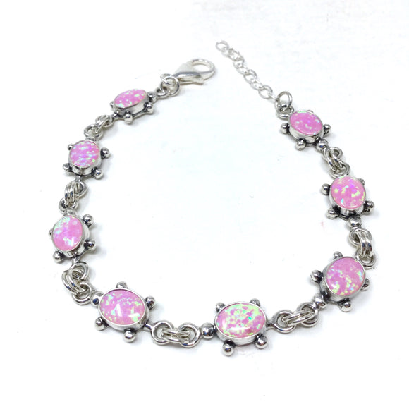 Pink Opal Turtle Tennis Bracelet