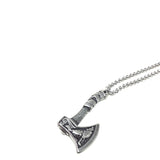 Stainless Steel Axe with Wolf Pendant with Chain