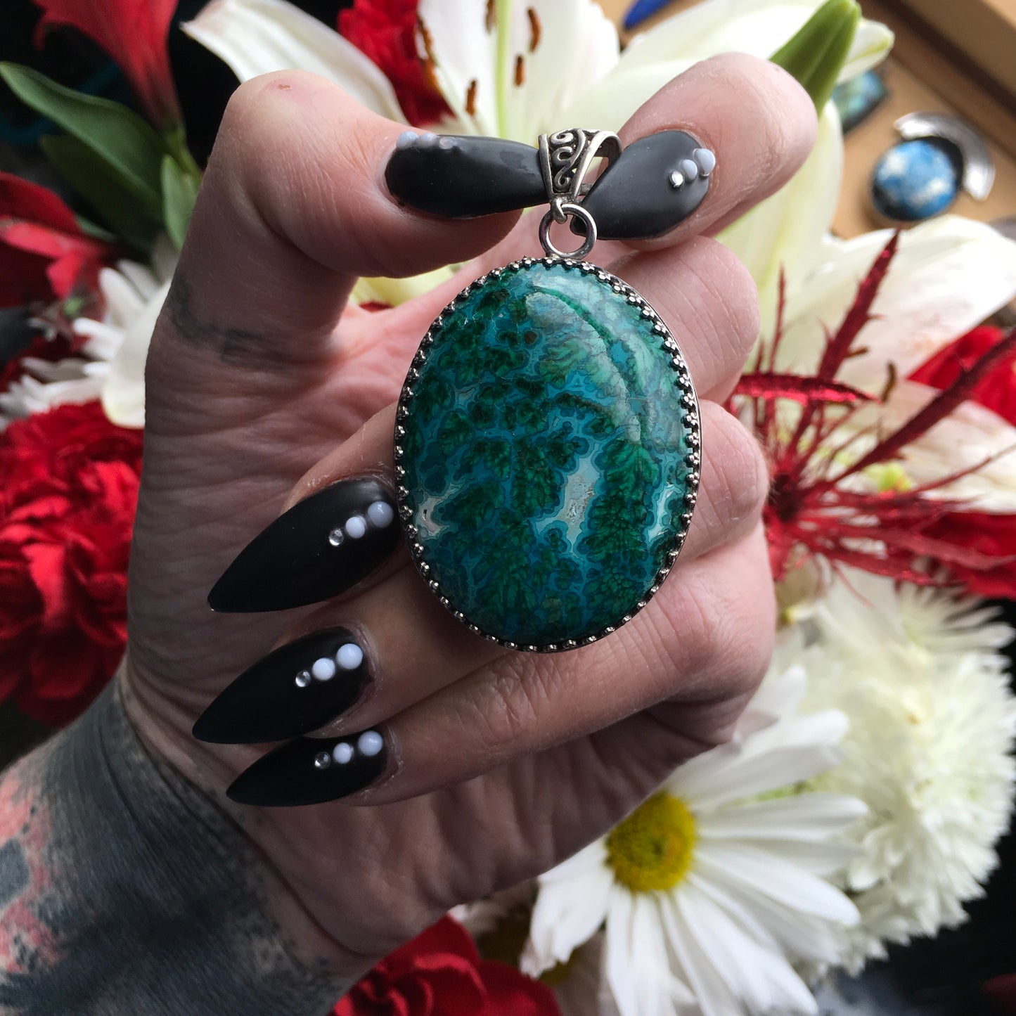 Fern Malachite Pendant