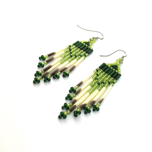 Bright Green Quill Earrings