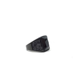 Black Stainless Steel Marijuana Ring, sizes 12 & 14