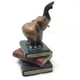 Elephant on Books Carving