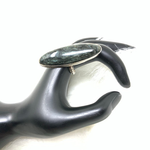 Mother of Pearl Obsidian Ring, size 11