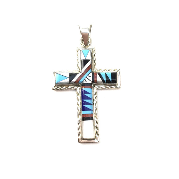 Zuni Inlay Cross Pendant