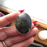 Mother of Pearl Obsidian Pendant