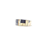 Opal and Black Onyx Inlay Ring, size 11