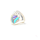 Inlaid Bear Paw Ring, size 10