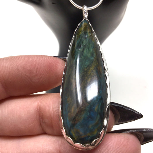 Mother of Pearl Obsidian Pendant