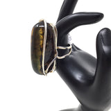 Large Freeform Amber Ring, Adjustable Size