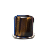 Tigers Eye and Stainless Steel Ring, size 11
