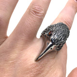 Stainless Steel Raven Ring, size 12