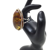 Very Large Freeform Amber Ring, Adjustable Size