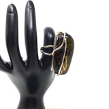 Large Freeform Amber Ring, Adjustable Size